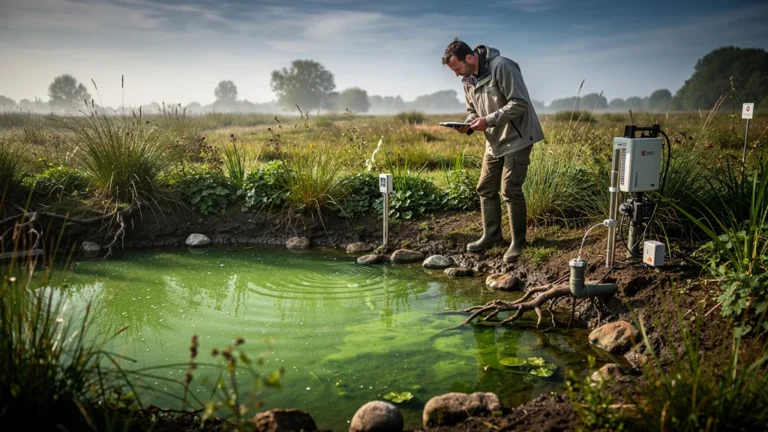 Eau verte en zone de lagunage : test sur 8 semaines avec plantes et traitement UV