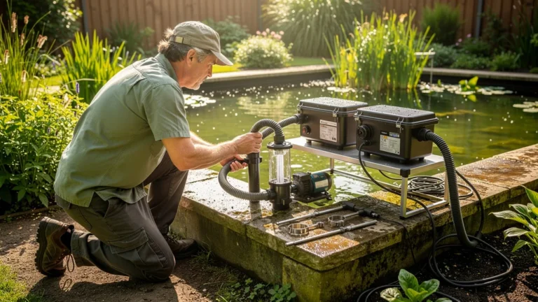 Banc d’essai UV 9W et 18W sur bassin de 10 m³ en plein été