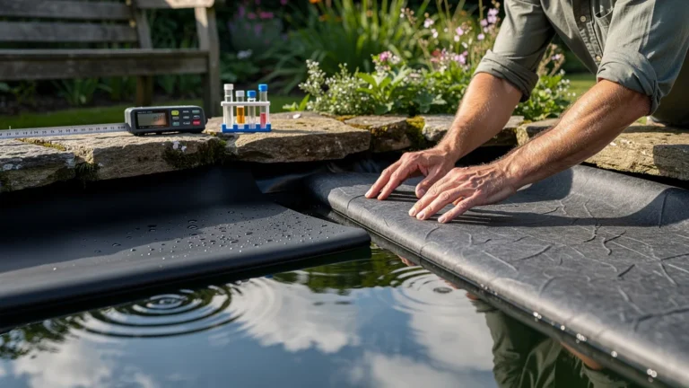 Test de deux bâches EPDM sur un bassin de 15 m² pour comparaison visuelle détaillée