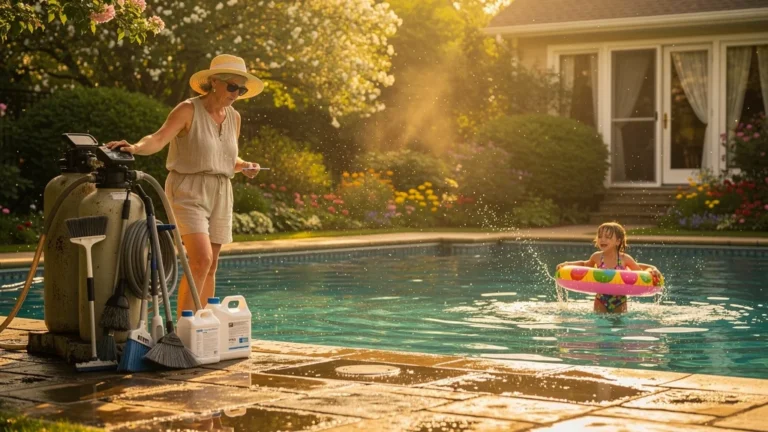 Piscine estivale entre plaisir rafraîchissant et entretien contraignant à cause du pollen et des algues