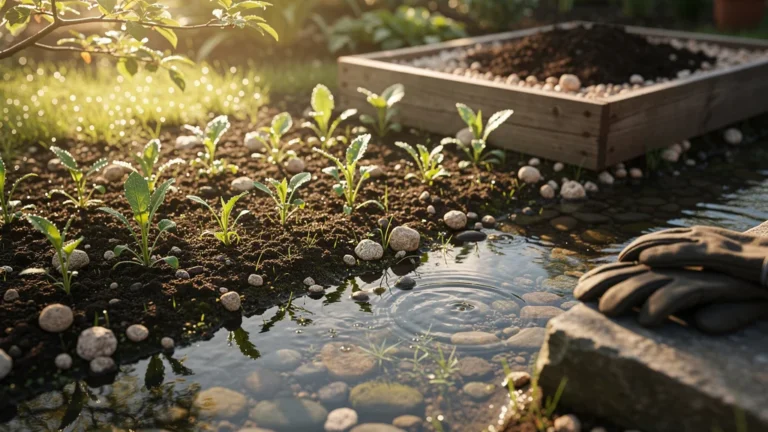 Suivi hebdomadaire de la clarté de l'eau à chaque plantation avec terreau et pouzzolane en jardin