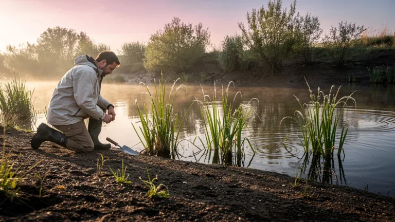 Essai de trois profondeurs de berge pour voir où les plantes poussent le mieux au bord de l'eau